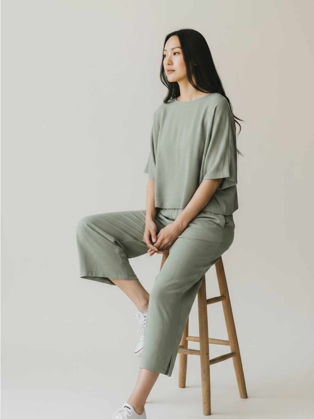 Adrianna Papell Sage Green Wide-Leg Jumpsuit - Picture 2 of 5